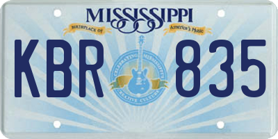 MS license plate KBR835