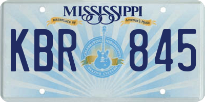 MS license plate KBR845