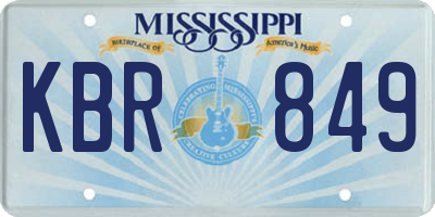 MS license plate KBR849