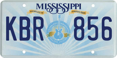 MS license plate KBR856
