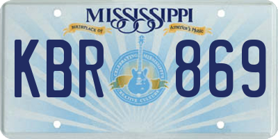 MS license plate KBR869