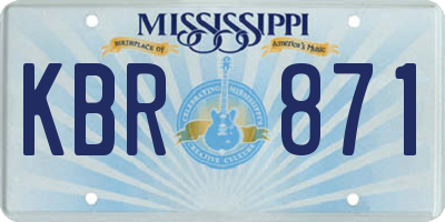MS license plate KBR871