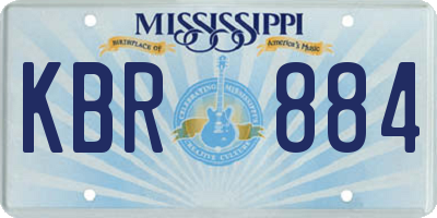 MS license plate KBR884
