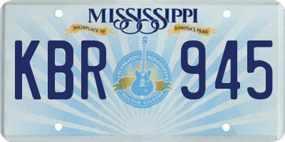 MS license plate KBR945