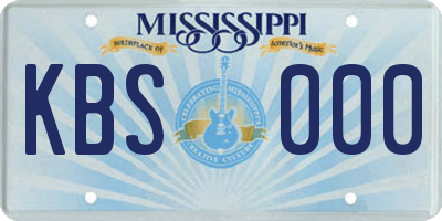 MS license plate KBS000