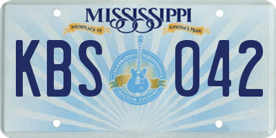MS license plate KBS042