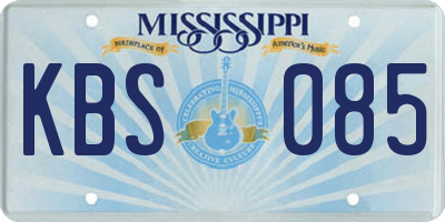 MS license plate KBS085