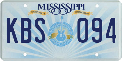 MS license plate KBS094