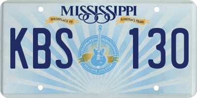 MS license plate KBS130
