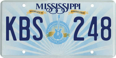 MS license plate KBS248