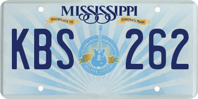 MS license plate KBS262