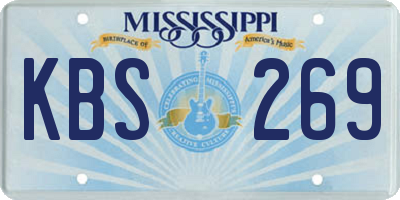 MS license plate KBS269