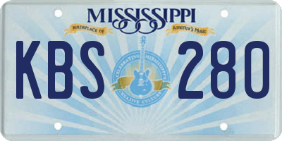 MS license plate KBS280