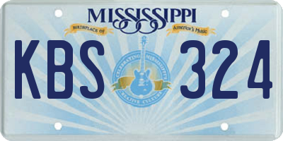 MS license plate KBS324