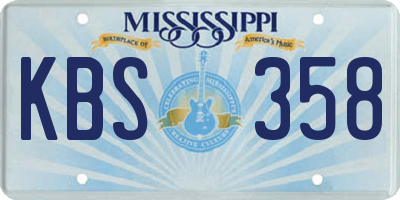 MS license plate KBS358