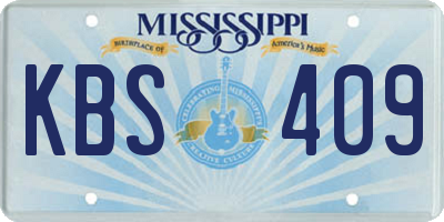 MS license plate KBS409