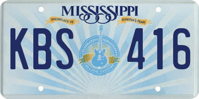 MS license plate KBS416