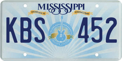 MS license plate KBS452