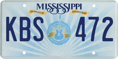 MS license plate KBS472