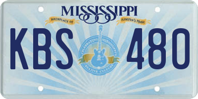 MS license plate KBS480