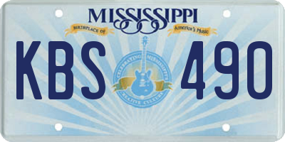 MS license plate KBS490