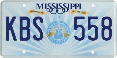 MS license plate KBS558