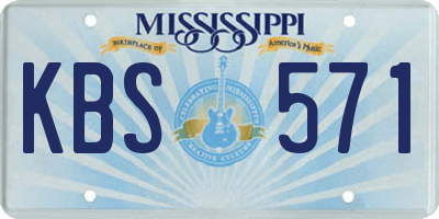 MS license plate KBS571