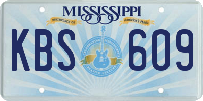 MS license plate KBS609