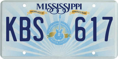MS license plate KBS617