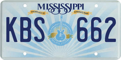 MS license plate KBS662