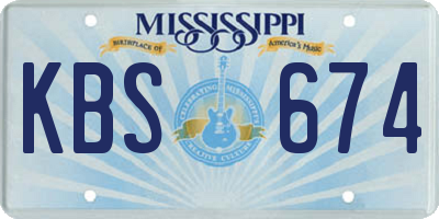 MS license plate KBS674