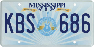 MS license plate KBS686