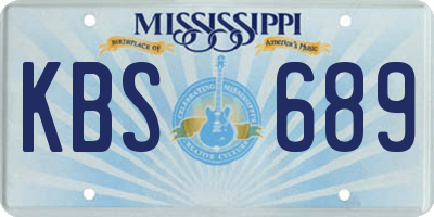 MS license plate KBS689