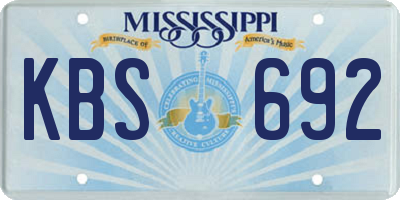 MS license plate KBS692