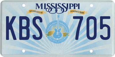 MS license plate KBS705
