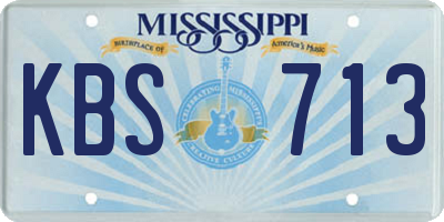 MS license plate KBS713