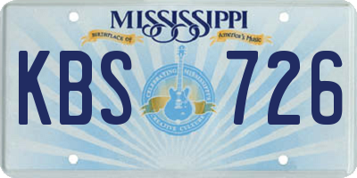 MS license plate KBS726
