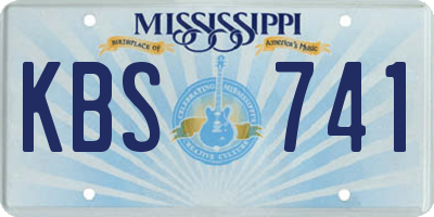 MS license plate KBS741