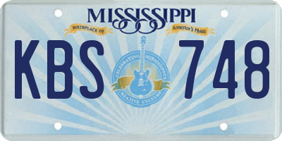 MS license plate KBS748
