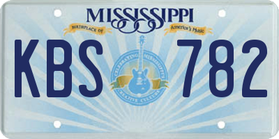 MS license plate KBS782
