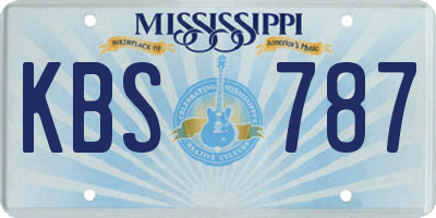 MS license plate KBS787