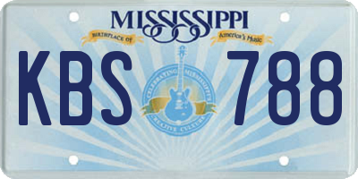 MS license plate KBS788