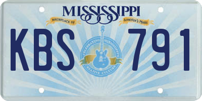 MS license plate KBS791
