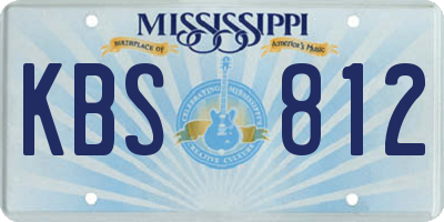 MS license plate KBS812