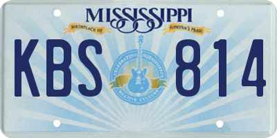 MS license plate KBS814