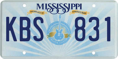 MS license plate KBS831