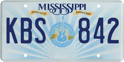 MS license plate KBS842