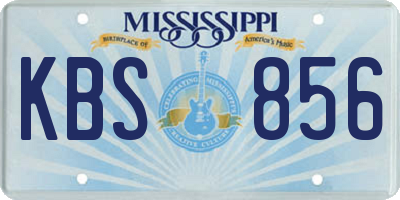 MS license plate KBS856
