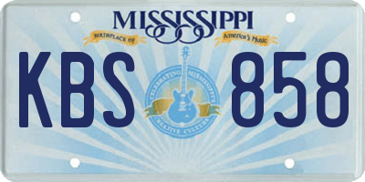 MS license plate KBS858