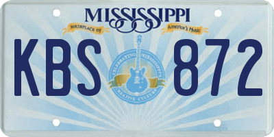 MS license plate KBS872